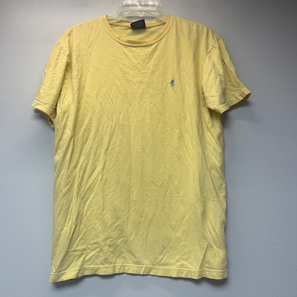 Polo Ralph Lauren T-Shirt Mens Small Yellow Excellent Short Sleeve Pony Logo
